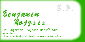 benjamin mojzsis business card